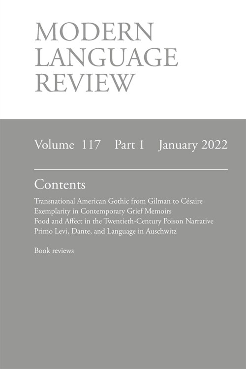 Modern Language Review (117: 1) January 2022 (Paperback)