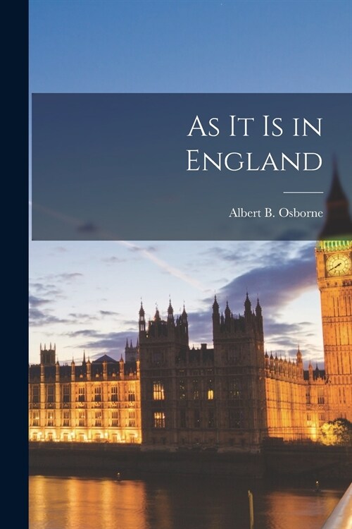 As It is in England (Paperback)