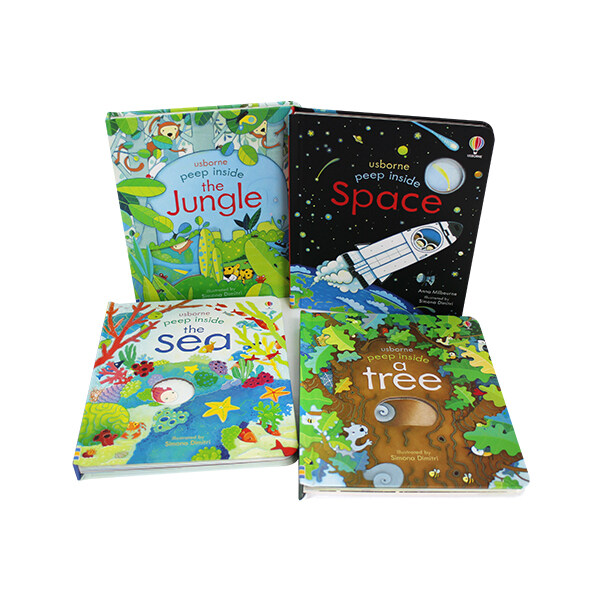 Usborne Peep Inside Gift Set 4 Books (Board Book 4권)