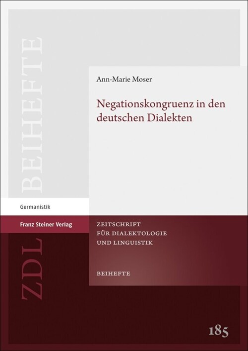 Negationskongruenz in Den Deutschen Dialekten (Hardcover)