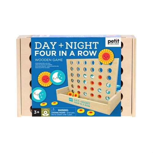 Day and Night Four in a Row Wooden Game (Board Games)