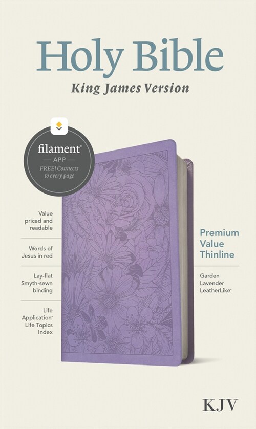 KJV Premium Value Thinline Bible, Filament-Enabled Edition (Leatherlike, Garden Lavender, Red Letter) (Imitation Leather)