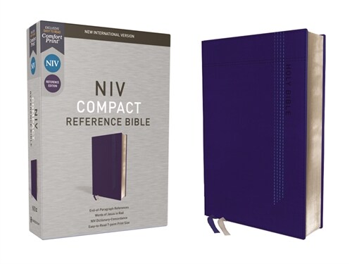 Niv, Reference Bible, Compact, Leathersoft, Blue, Red Letter, Comfort Print (Imitation Leather)