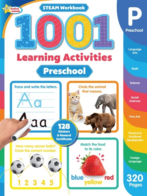 Active Minds 1001 Preschool Learning Activities: A Steam Workbook (Paperback)