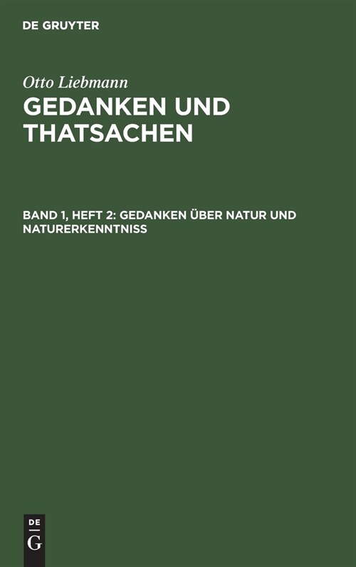 Gedanken ?er Natur und Naturerkenntni? (Hardcover, Reprint 2021)