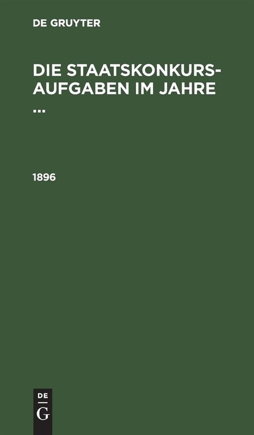 1896 (Hardcover, Reprint 2021)