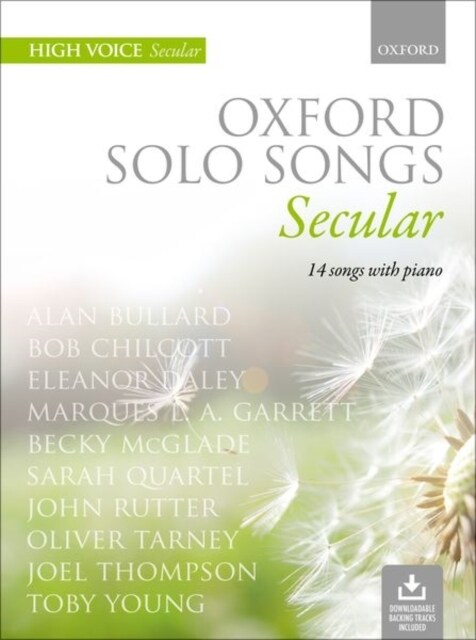 Oxford Solo Songs: Secular : 14 songs with piano (Sheet Music, High voice book, downloadable backing tracks)
