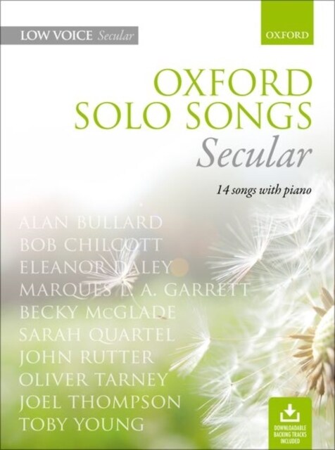 Oxford Solo Songs: Secular : 14 songs with piano (Sheet Music, Low voice book, downloadable backing tracks)