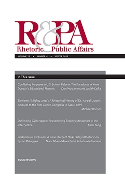 Rhetoric & Public Affairs 23, no. 4 (Paperback)