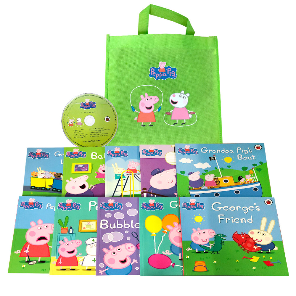 페파피그 Peppa Pig : Lime Bag (Paperback 10권 + CD 1장)