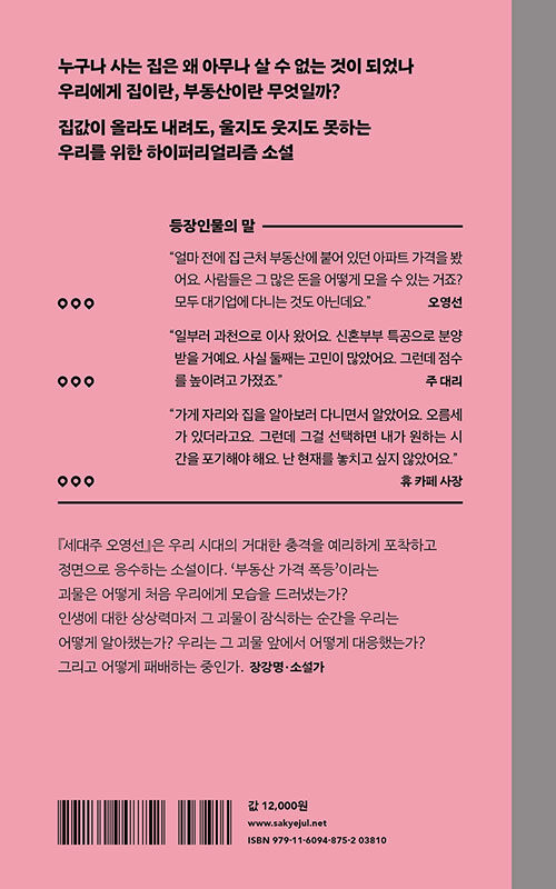 세대주 오영선 : 최양선 장편소설