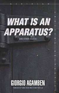 What Is an Apparatus? and Other Essays]]stanford University Press]bb]b409]05/01/2009]phi019000]72]50.00]65.00]ip]sdt]r]r]stan]]]01/01/0001]p080]stan (Hardcover)