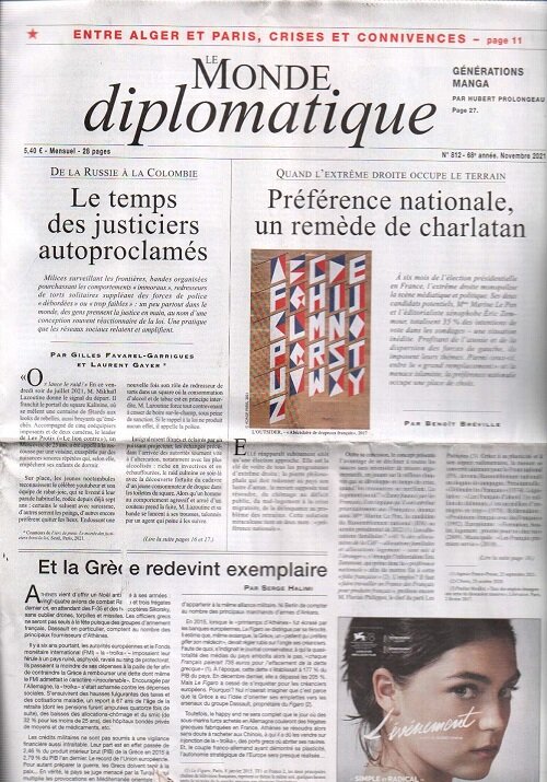 Le Monde Diplomatique (월간 프랑스판): 2021년 11월호