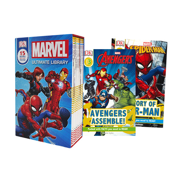 [중고] DK Marvel Ultimate Library 15 Books and a Giant Poster (Level 2~4) (Paperback 15권 + 포스터)