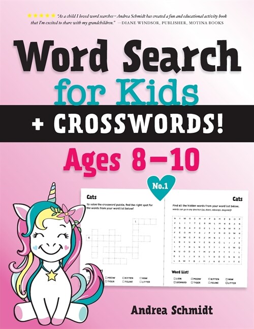 Word Search for Kids + Crosswords! Ages 8-10, No.1 (Paperback)