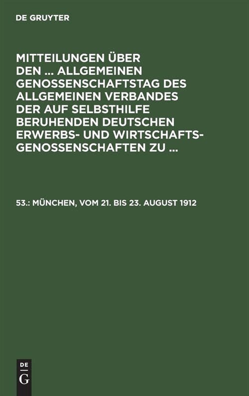 M?chen, vom 21. bis 23. August 1912 (Hardcover, Reprint 2021)