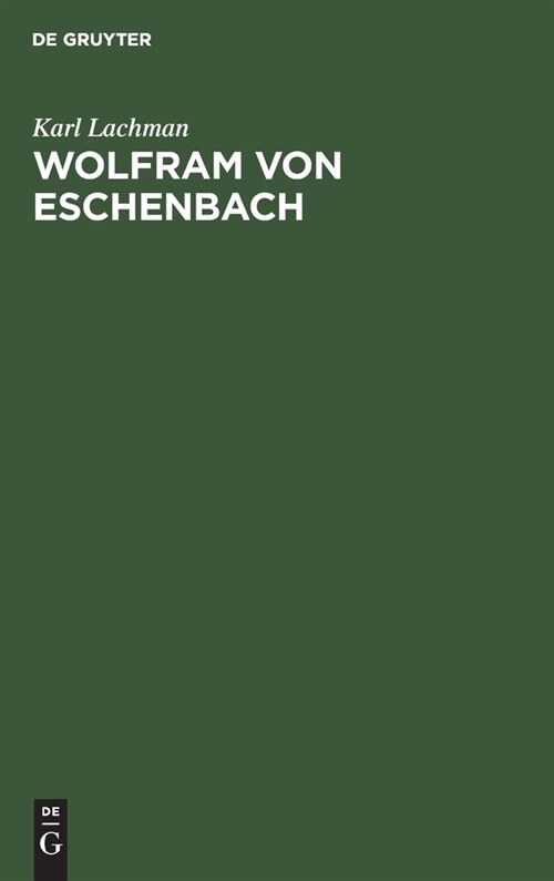 Wolfram Von Eschenbach (Hardcover, 5, 5. Ausgabe, Rep)