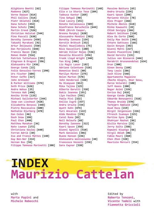 Maurizio Cattelan: Index (Paperback)