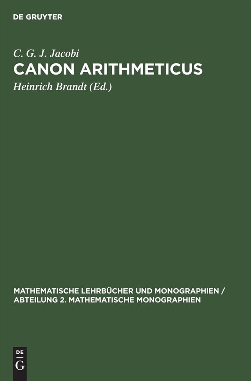 Canon Arithmeticus (Hardcover, Reprint 2021)