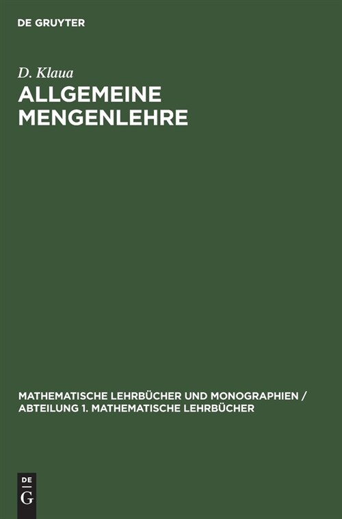Allgemeine Mengenlehre (Hardcover, Reprint 2021)