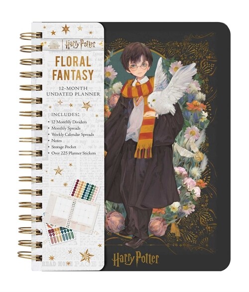 Harry Potter: Floral Fantasy 12-Month Undated Planner: (Harry Potter School Planner School, Harry Potter Gift, Harry Potter Stationery, Undated Planne (Hardcover)