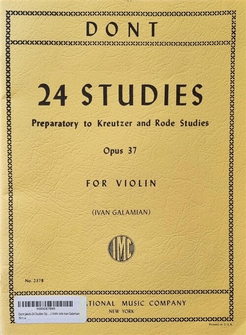 [중고] DONT 24 STUDIES Preparatory to Kreutzer and Rode Studies Opus 37