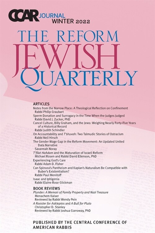 CCAR Journal: The Reform Jewish Quarterly, Winter 2022 (Paperback)