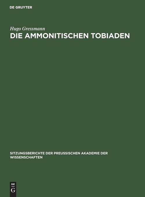 Die ammonitischen Tobiaden (Hardcover, Sonderabdruck.)