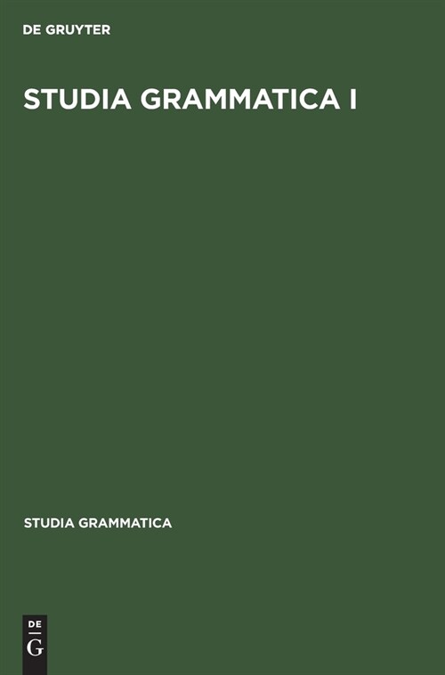 Studia Grammatica I (Hardcover, 5, Funfte Auflage)