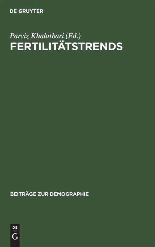 Fertilit?strends: Methode, Analyse, Politik (Hardcover, Reprint 2021)