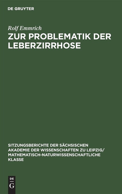 Zur Problematik der Leberzirrhose (Hardcover, Reprint 2021)