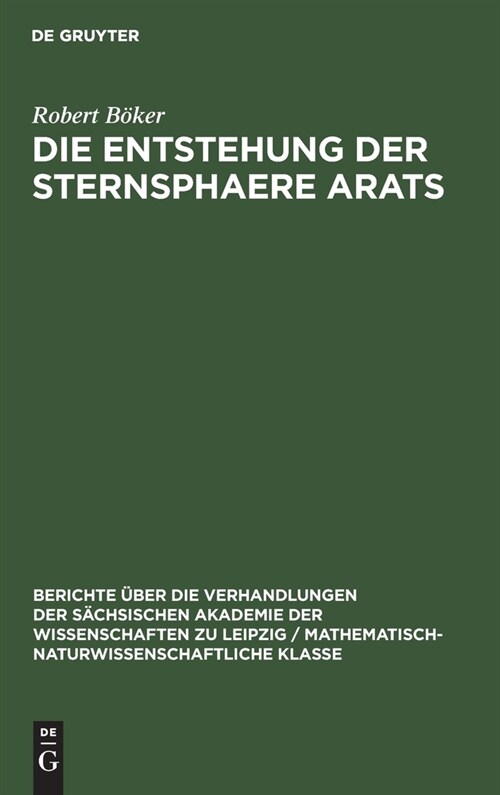 Die Entstehung der Sternsphaere Arats (Hardcover, Reprint 2021)