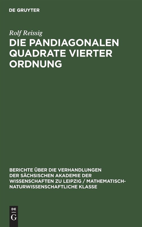 Die pandiagonalen Quadrate vierter Ordnung (Hardcover, Reprint 2021)