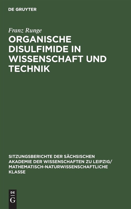 Organische Disulfimide in Wissenschaft und Technik (Hardcover, Reprint 2021)