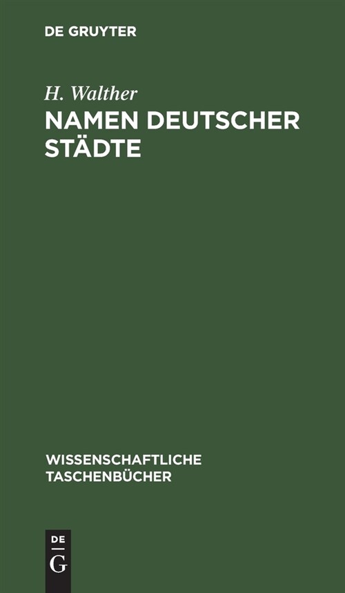 Namen deutscher St?te (Hardcover, Reprint 2021)