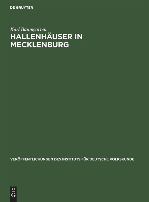 Hallenh?ser in Mecklenburg: Eine Historische Dokumentation (Hardcover, Reprint 2021)