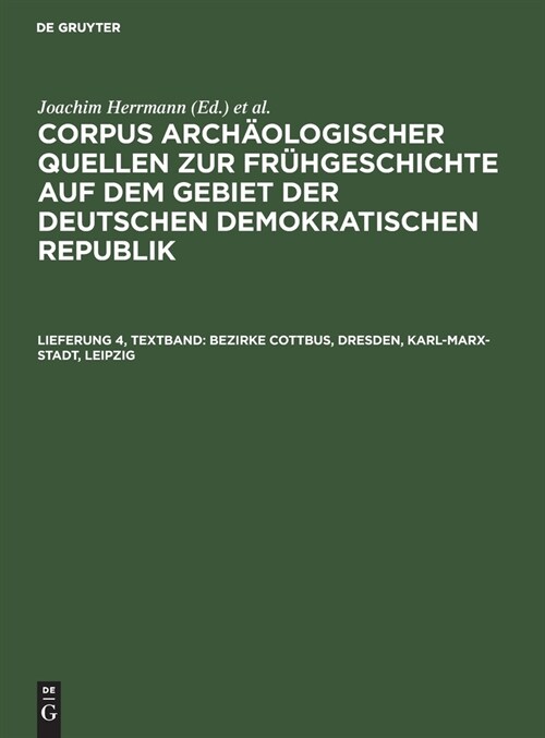 Bezirke Cottbus, Dresden, Karl-Marx-Stadt, Leipzig (Hardcover, Reprint 2021)