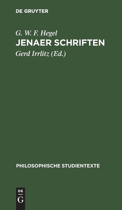 Jenaer Schriften (Hardcover, Reprint 2021)