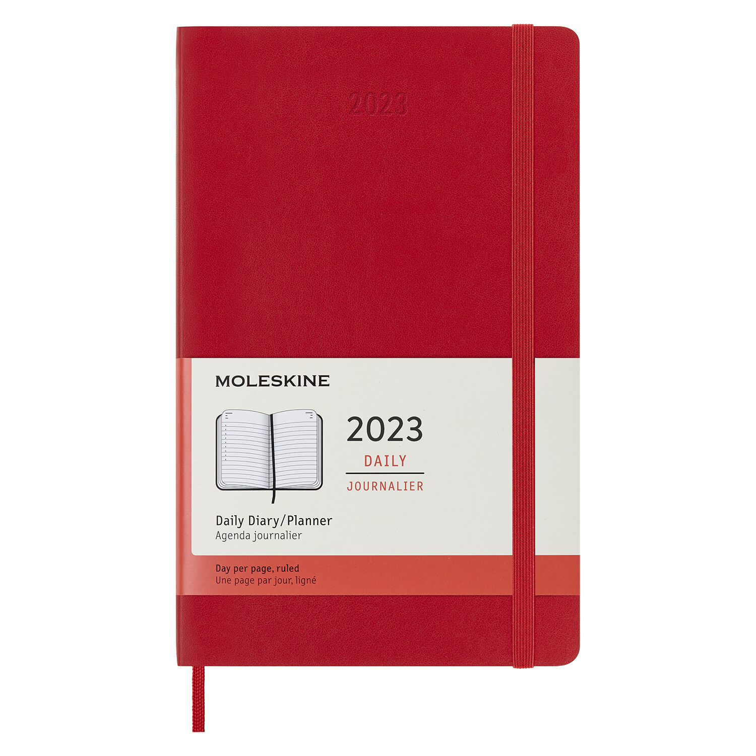 Moleskine 2023 Daily Planner, 12m, Large, Scarlet Red, Soft Cover (5 X 8.25) (Other)