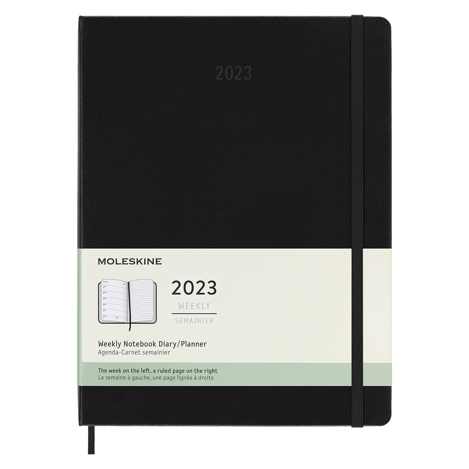 Moleskine 2023 Weekly Notebook Planner, 12m, Extra Large, Black, Hard Cover (7.5 X 10) (Other)