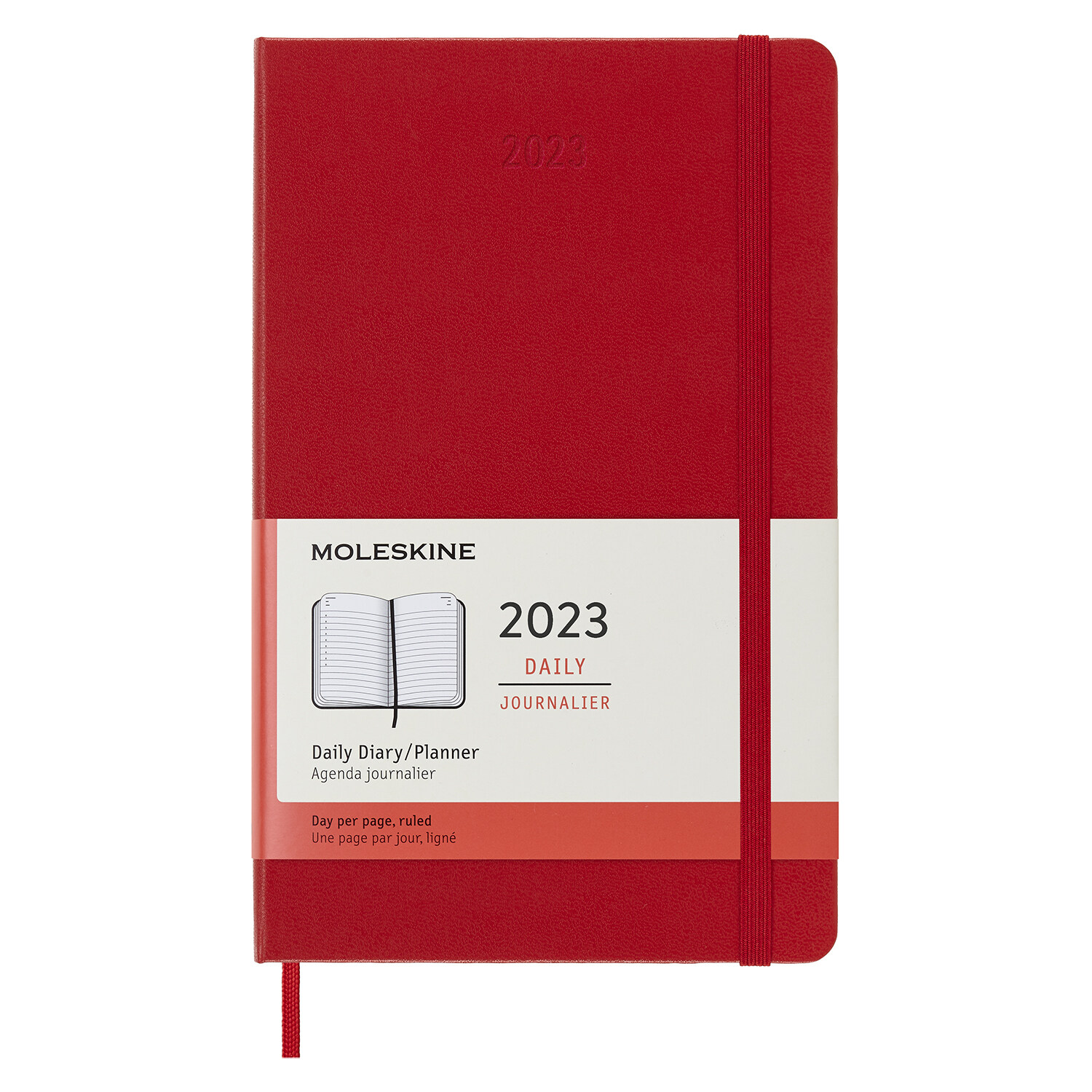 Moleskine 2023 Daily Planner, 12m, Large, Scarlet Red, Hard Cover (5 X 8.25) (Other)