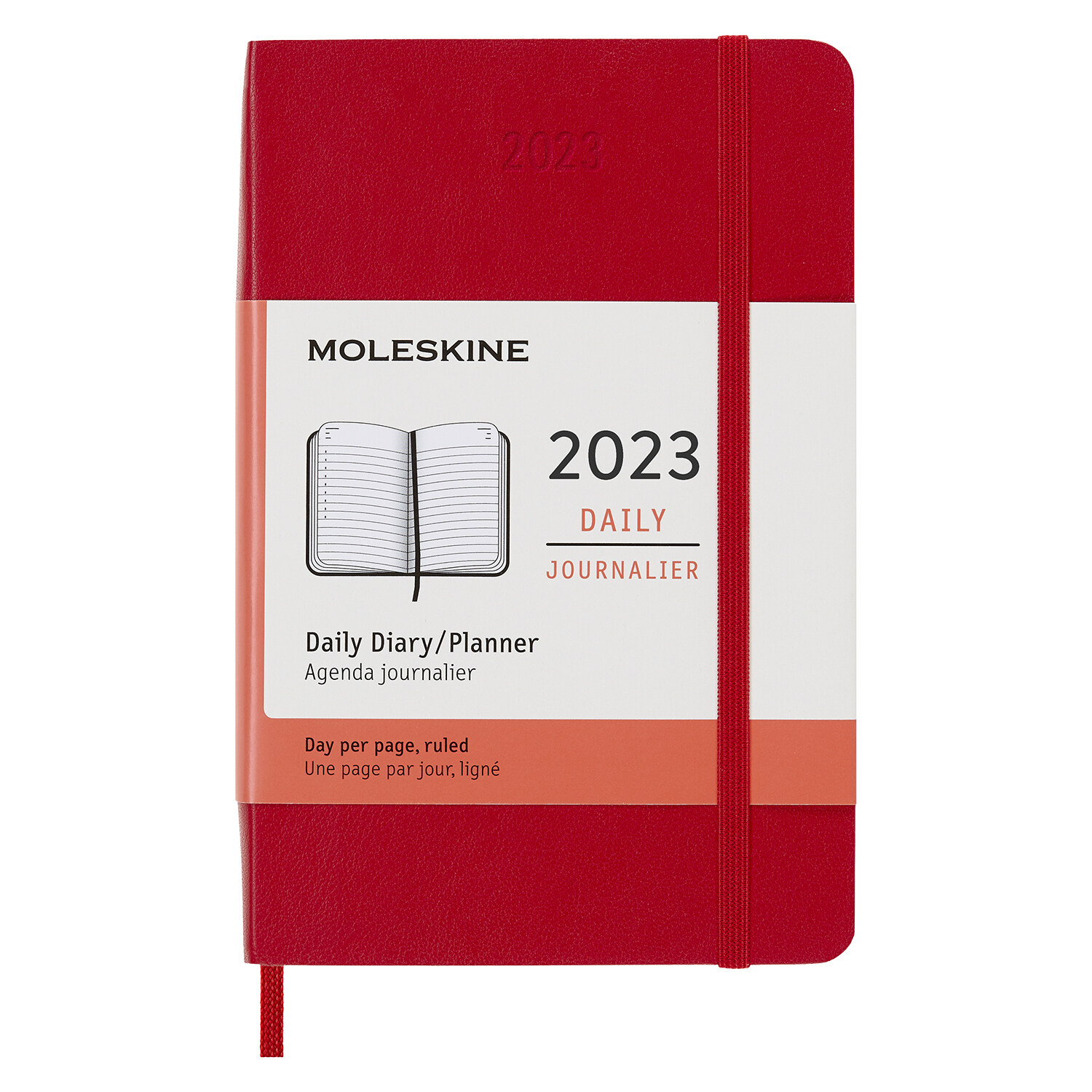 Moleskine 2023 Daily Planner, 12m, Pocket, Scarlet Red, Soft Cover (3.5 X 5.5) (Other)
