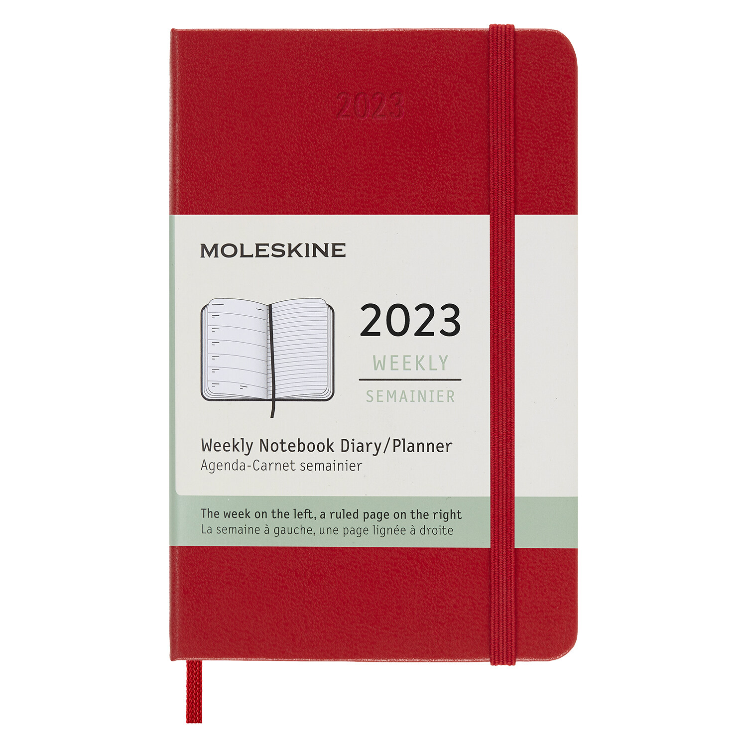 Moleskine 2023 Weekly Notebook Planner, 12m, Pocket, Scarlet Red, Hard Cover (3.5 X 5.5) (Other)