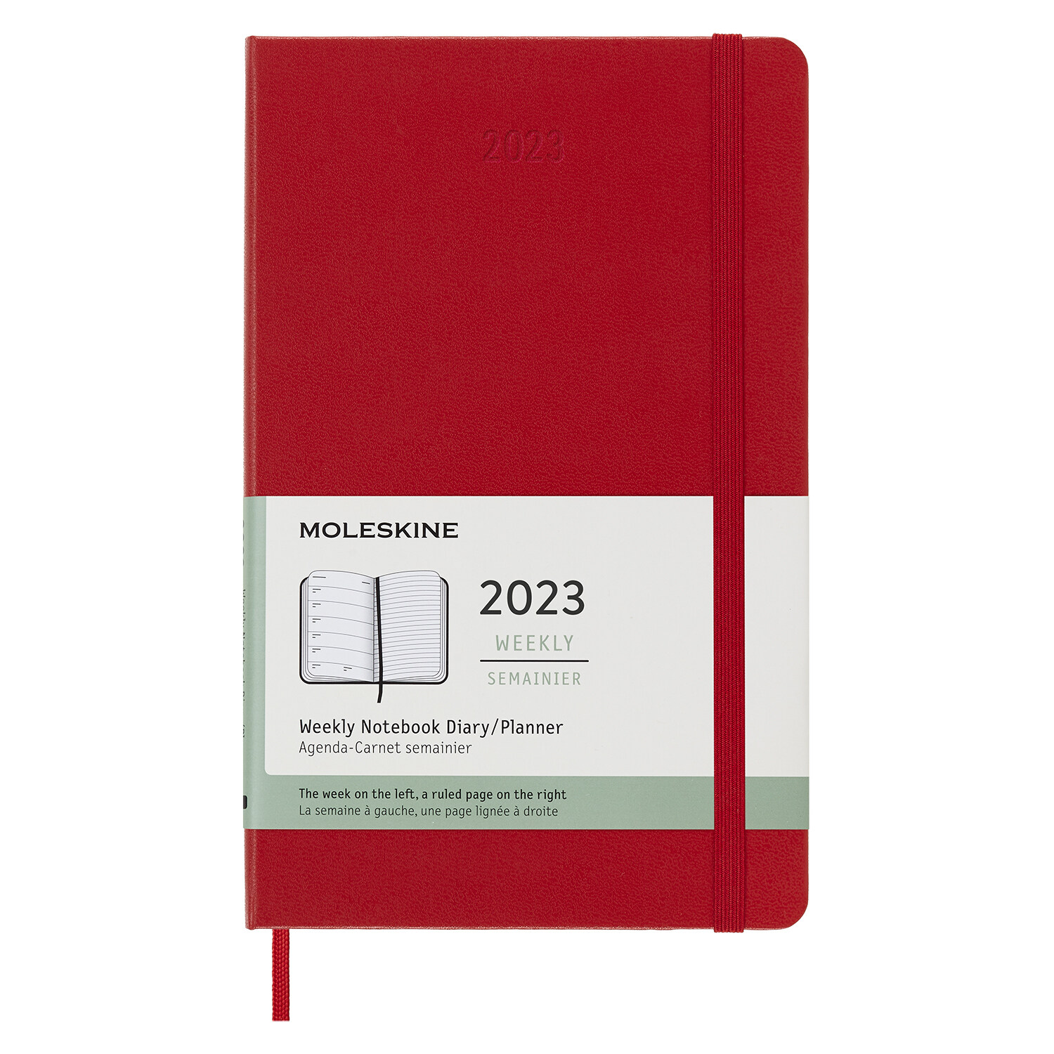 Moleskine 2023 Weekly Notebook Planner, 12m, Large, Scarlet Red, Hard Cover (5 X 8.25) (Other)