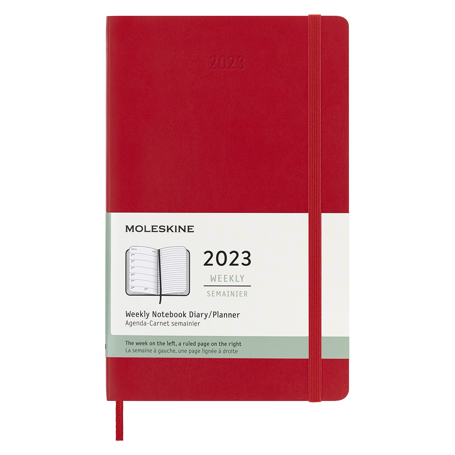 Moleskine 2023 Weekly Notebook Planner, 12m, Large, Scarlet Red, Soft Cover (5 X 8.25) (Other)