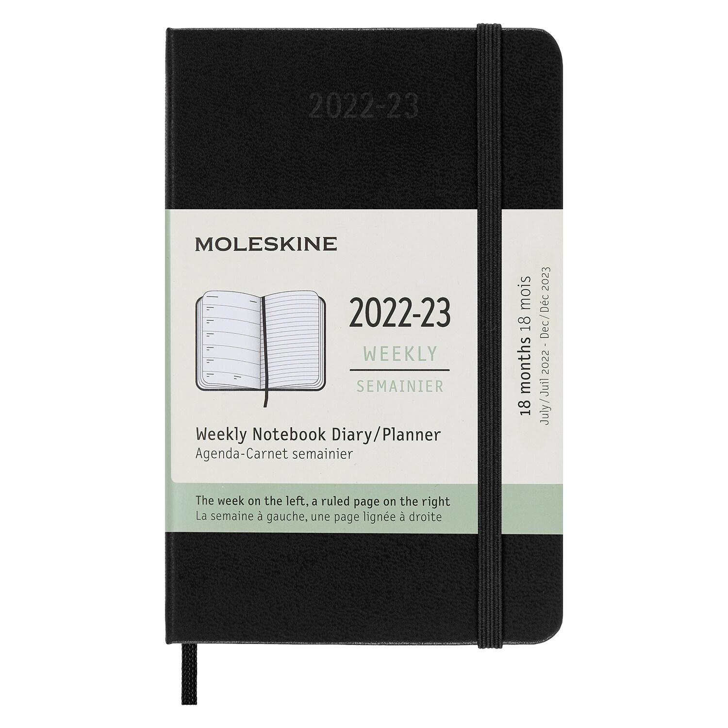 Moleskine 2023 Weekly Notebook Planner, 18m, Pocket, Black, Hard Cover (3.5 X 5.5) (Other)
