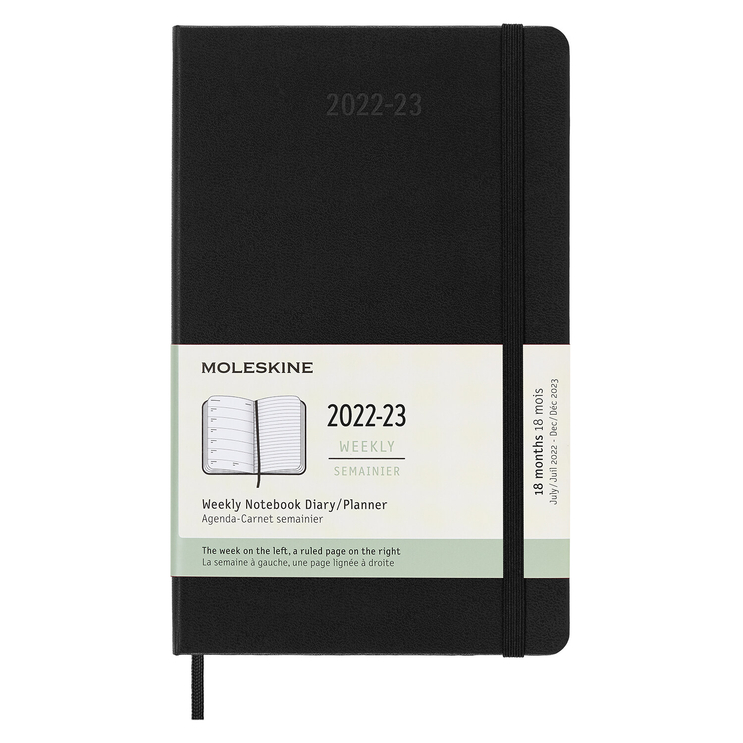 Moleskine 2023 Weekly Notebook Planner, 18m, Large, Black, Hard Cover (5 X 8.25) (Other)