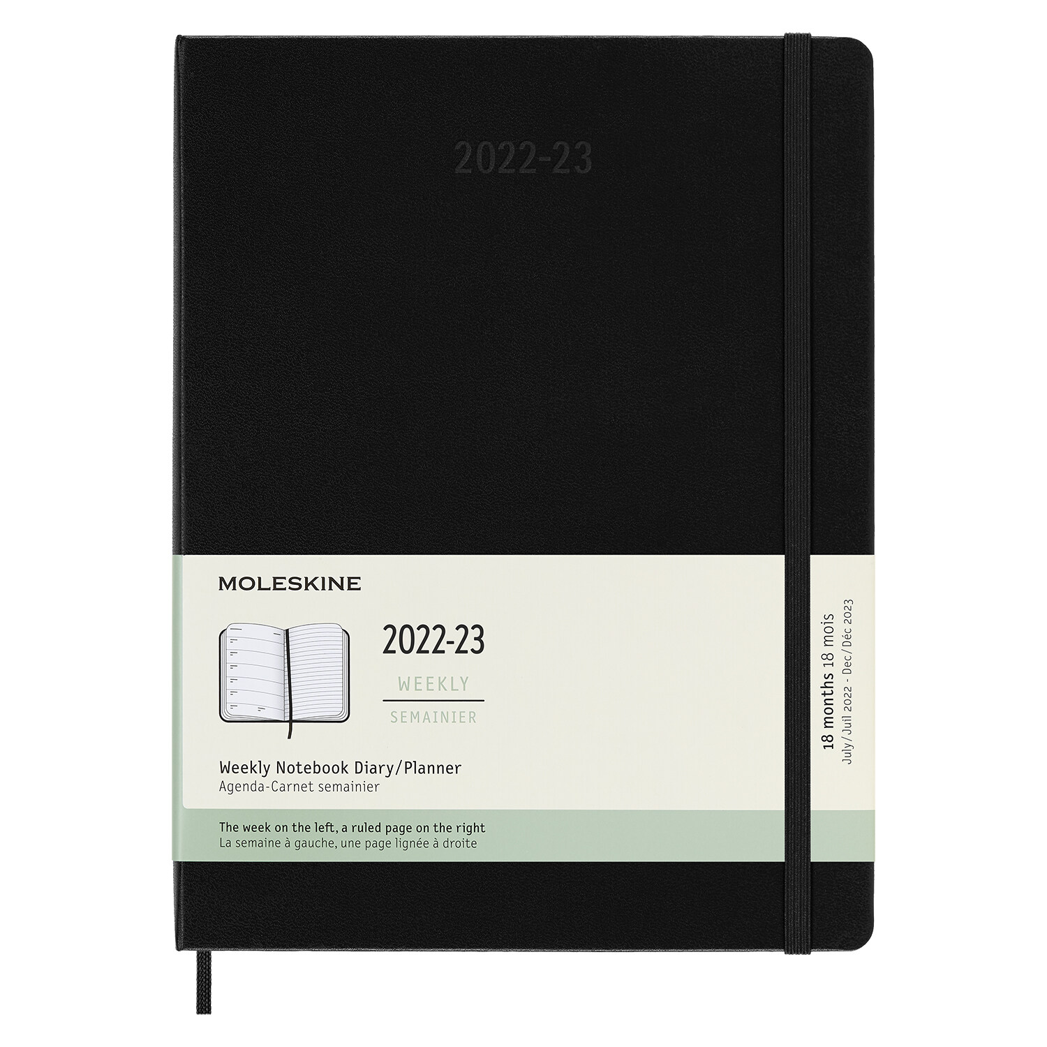 Moleskine 2023 Weekly Notebook Planner, 18m, Extra Large, Black, Hard Cover (7.5 X 10) (Other)