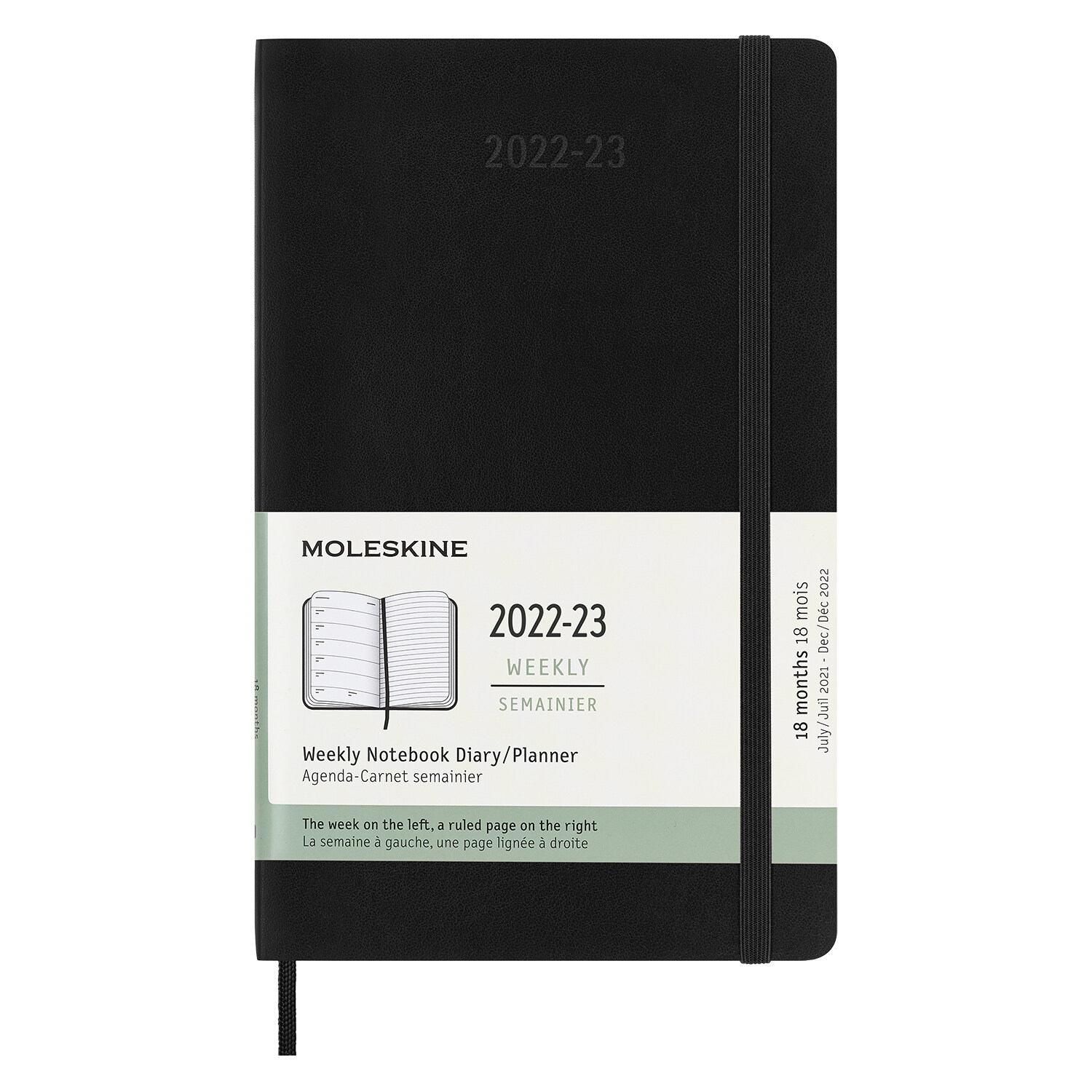 Moleskine 2023 Weekly Notebook Planner, 18m, Large, Black, Soft Cover (5 X 8.25) (Other)