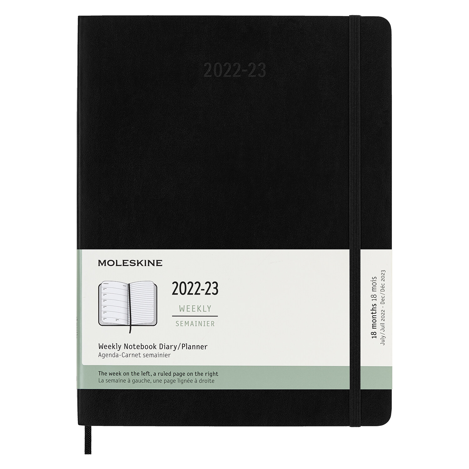 Moleskine 2023 Weekly Notebook Planner, 18m, Extra Large, Black, Soft Cover (7.5 X 10) (Other)